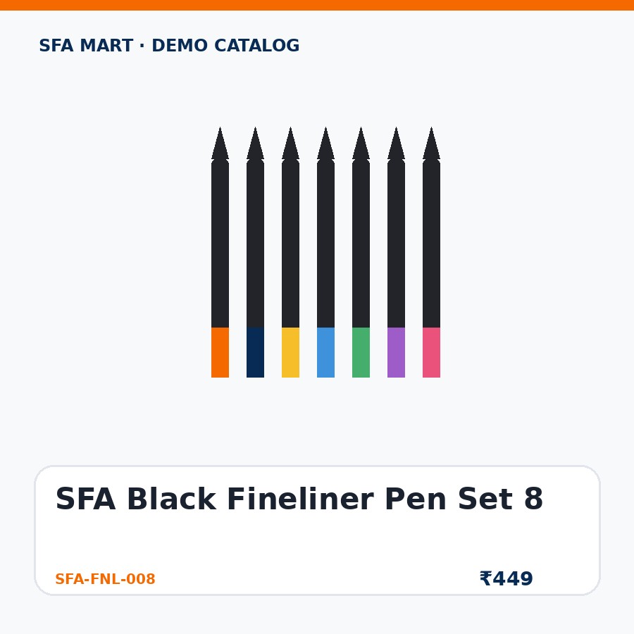 SFA Black Fineliner Pen Set 8